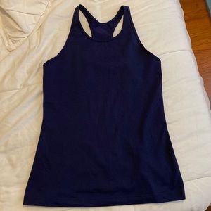 Under armour racer back tank, navy blue barely worn great condition
